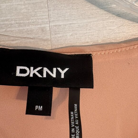 DKNY Womens Smocked Drapey Top Blouse Shirt - Picture 3 of 7